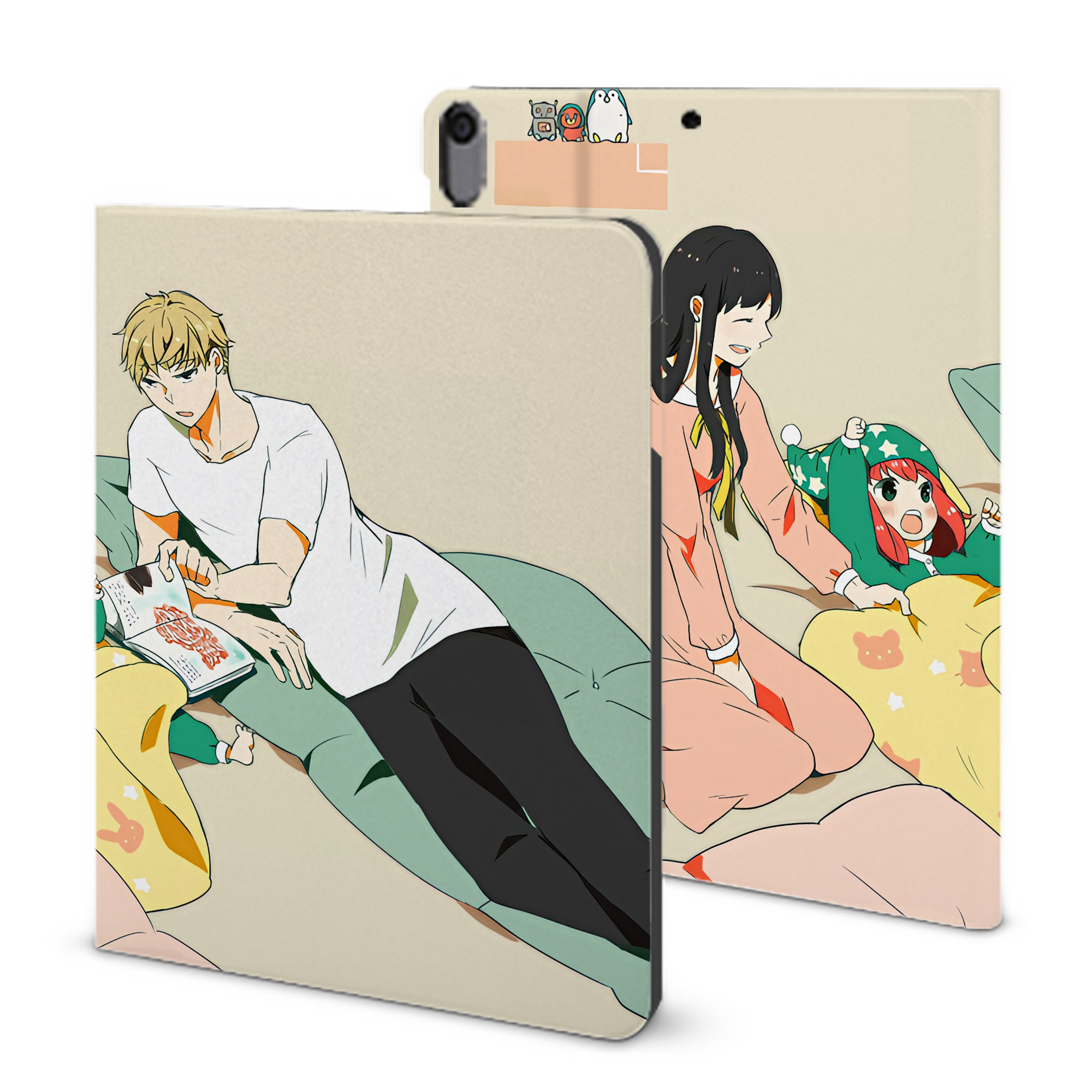 （画像用） SPY×FAMILY间谍家家酒 IPad ケース ブック型 PUレザー TPU 耐衝撃 軽量 薄型 ペン収納なし 全面保護 IPad 各モデル対応